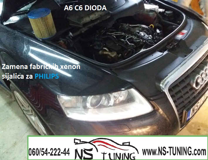audi a6 4f c6 xenon farovi d3s sijalica philips ugradnja novi sad tuning